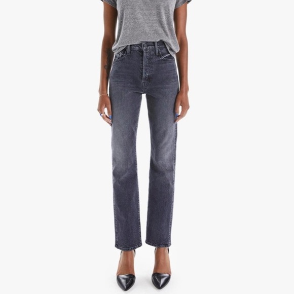 MOTHER High Waisted Hiker Hover Jeans Roadtrip Renegade Black 26 - Picture 1 of 16